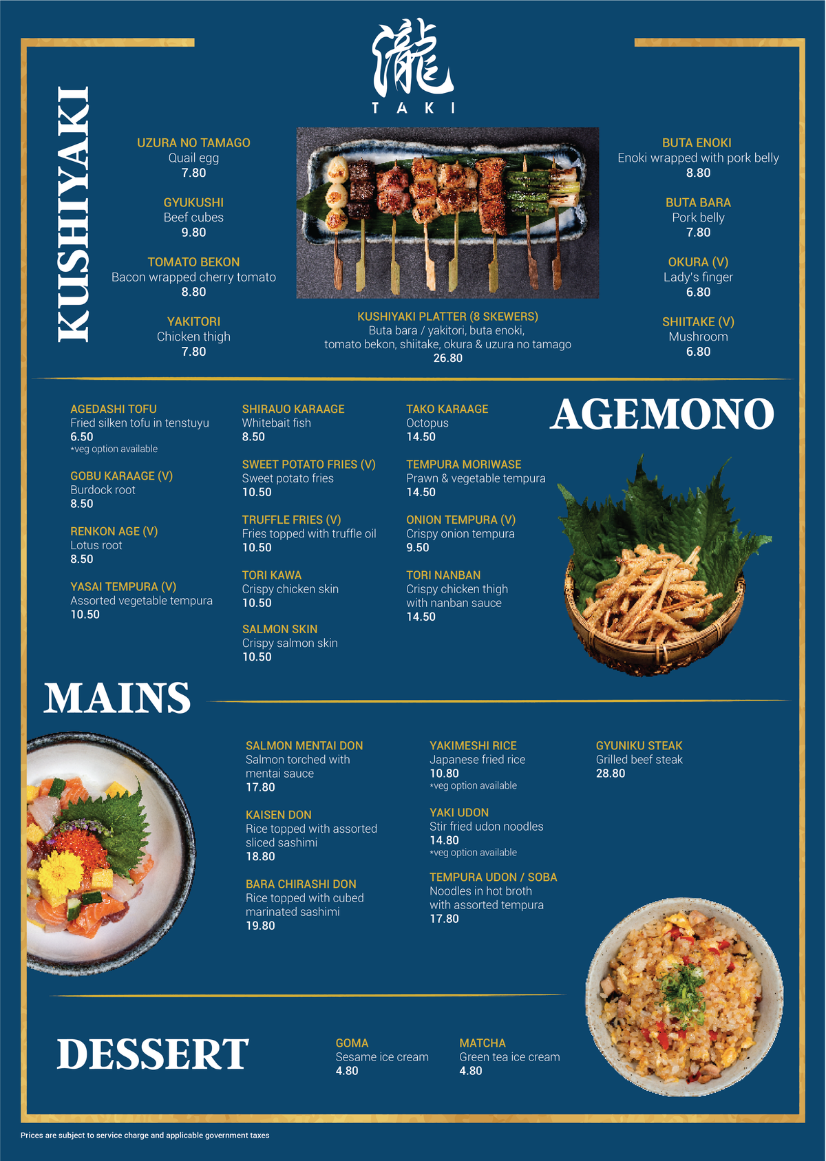 Japanese Sampler Menu Lunch / Dinner/ Beverages Menu | Japanese Cuisine Singapore