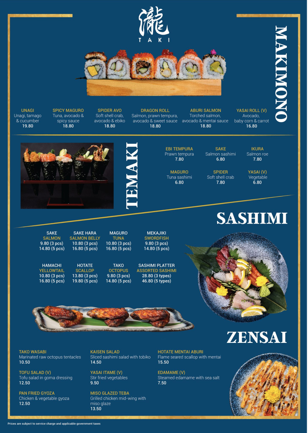 Lunch / Dinner/ Beverages Menu | Japanese Cuisine Singapore
